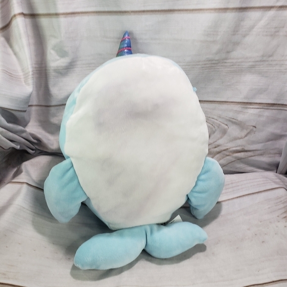 Squishmallows Blue Narwhal Whale Rainbow Horn Plush Toy 17 Inch 2019 - Picture 4 of 11